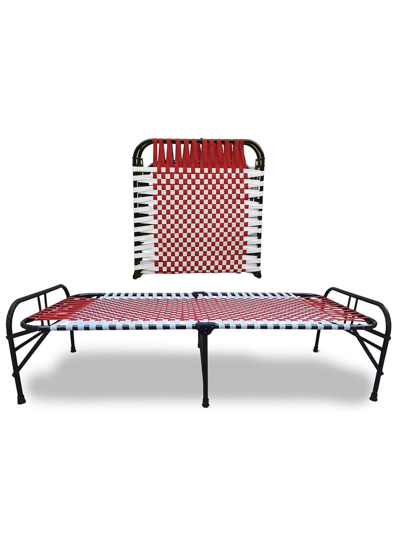 ARTEMIST Single Folding Bed Cot Space Saving Super Sturdy Portable Foldable Bed Frame Slat Perfect Replacement of Box Spring Bed for House Hold 3X6 feet Classic Bed