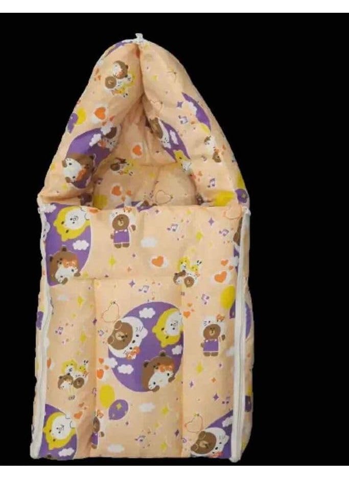 Bezzilish Home 0_6 Month New Born Baby Unisex Cotton Carry Bag 3 in 1 Baby Bed Carry nest for Infant teady Girafe Special for New Born Baby 0 to 6 Month Multicolor_05