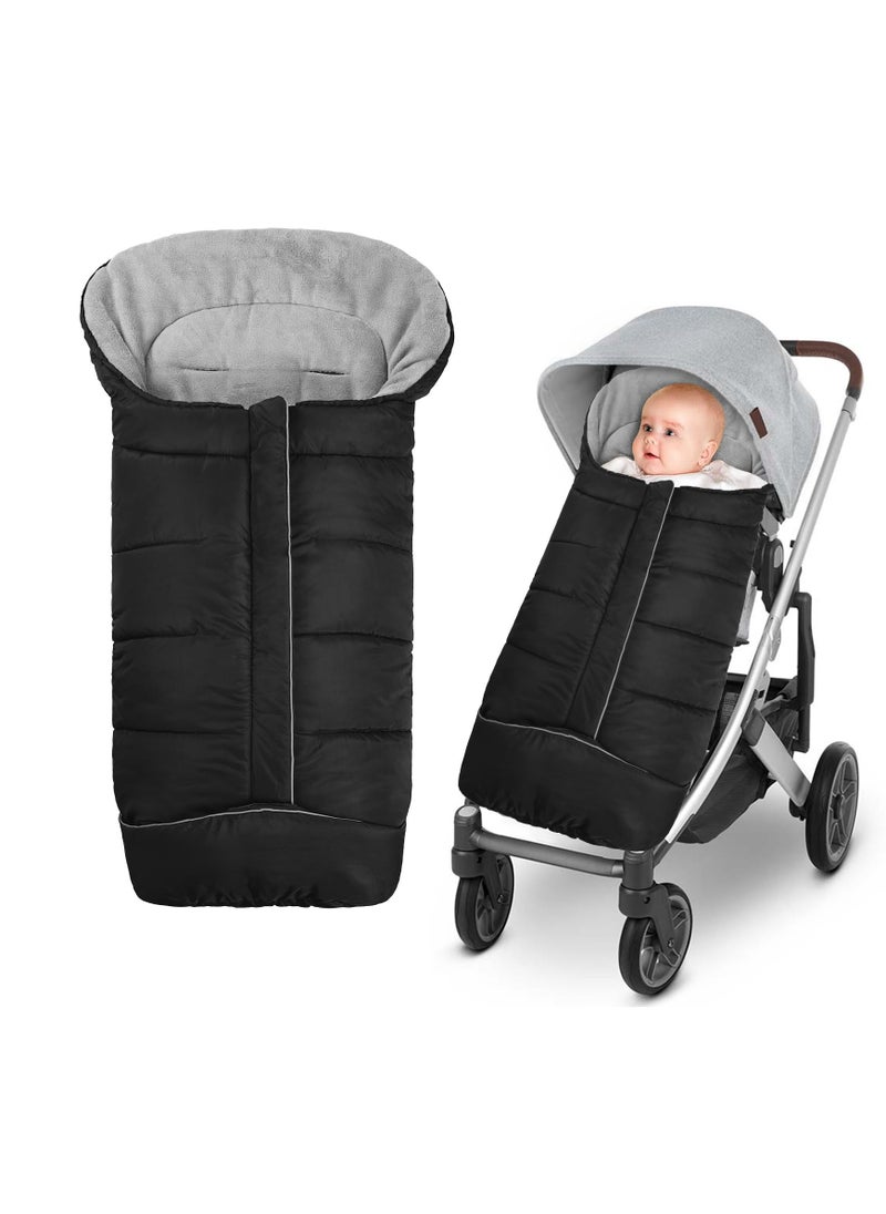 Universal Winter Stroller Footmuff with Adjustable Hood, Cozy Fleece Lined Sleeping Bag for Pushchairs and Prams, Warm Footmuffs for Cold Weather