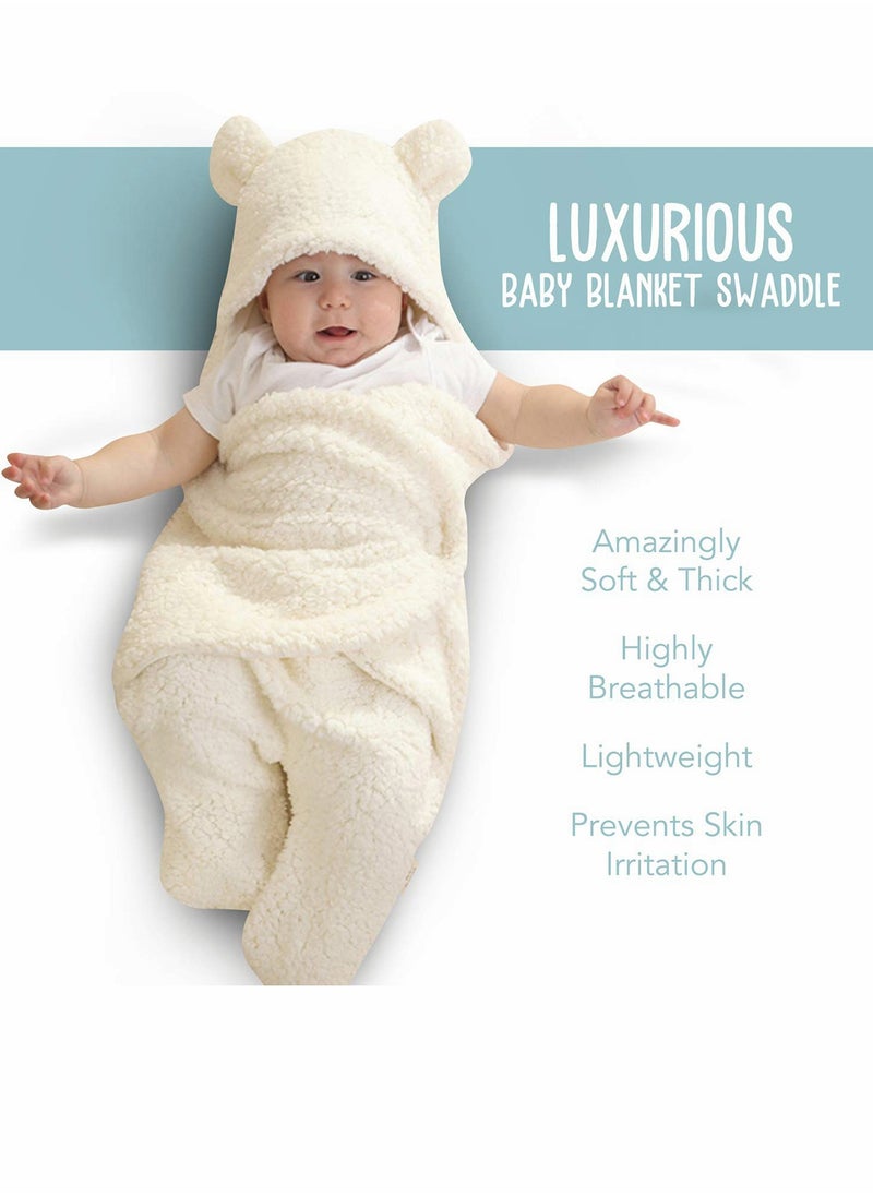 Plush Baby Swaddle Blanket for Newborns Soft Sleep Sack Ideal for Infants 0 to 6 Months Perfect Baby Shower Gift