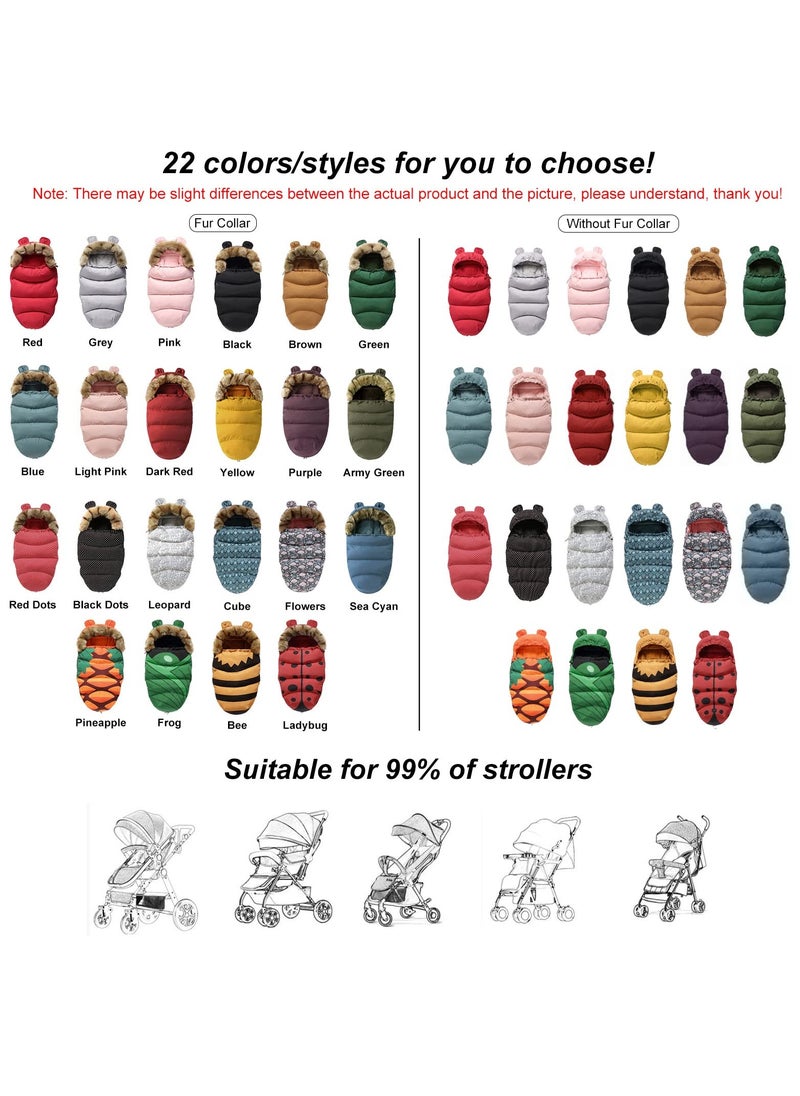 Warm Baby Footmuffs for Strollers and Prams, Weatherproof Sleeping Bags for Infants, Thick Winter Bunting Bags, Suitable for 0,2 Years