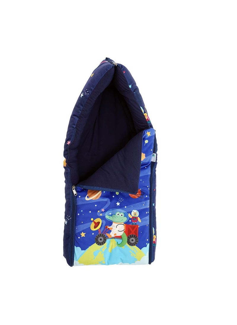 BabyMoo Space Premium Carry Nest Velvet with Hosiery Lining Sleeping Bag Blue