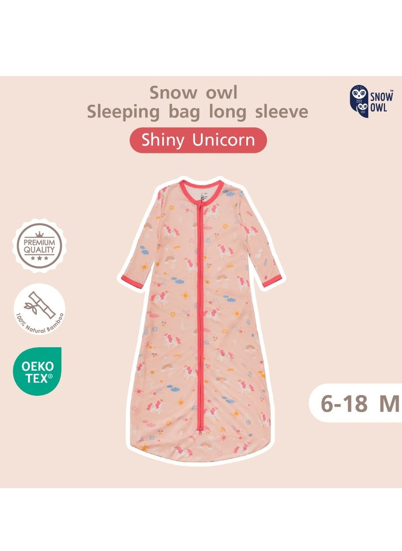 Baby Sleeping Bag Long Sleeve (0-6/6-18/18-36 Months) - Shiny Unicorn, 6-18 Months