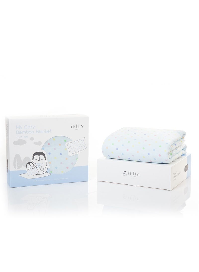My Cozy Bamboo Blanket (for Baby 0-2 years old) Playful Blue