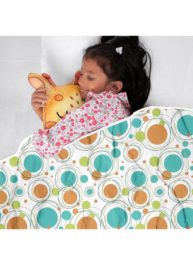 Divine Casa 120 GSM Polka Dots White Blanket for New Born BabyBaby Dohar 04 Years Cotton 135 x 100 CM