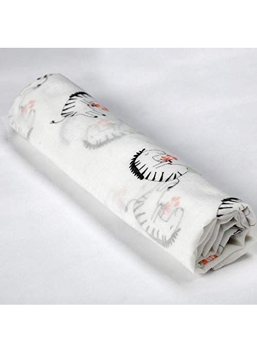 PRANAVA New Born Baby Mulmul Swaddle 100 Organic Voil Supar soft Supar fine Cotton with All Over Prints