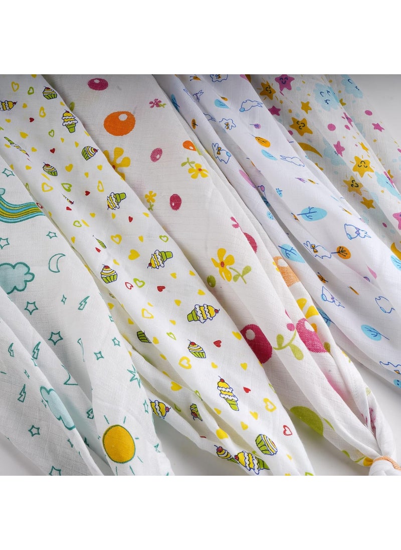 CUTE LANDINGS New Born Baby Girls and Boys Washable Reusable Muslin Cloth SwaddlesWrapperEssentialAll Product 100cmx100cm Pack of 3