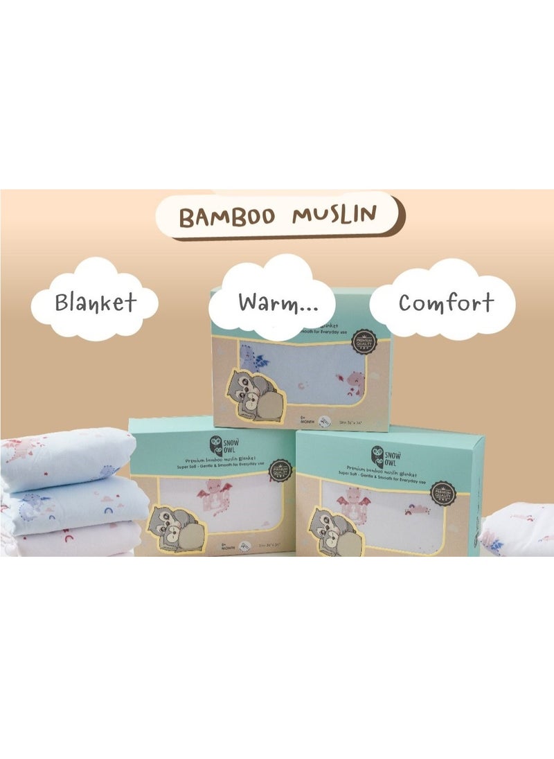 Snow Owl Bamboo Blanket Baby 36