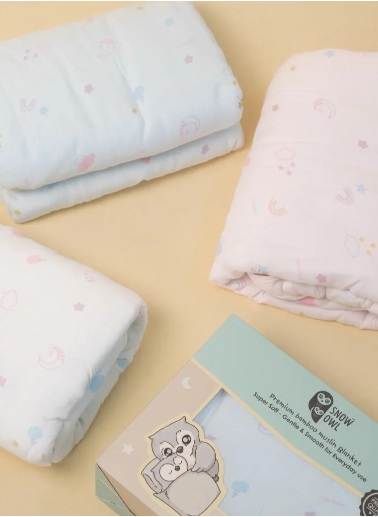 Snow Owl Bamboo Blanket Baby 36