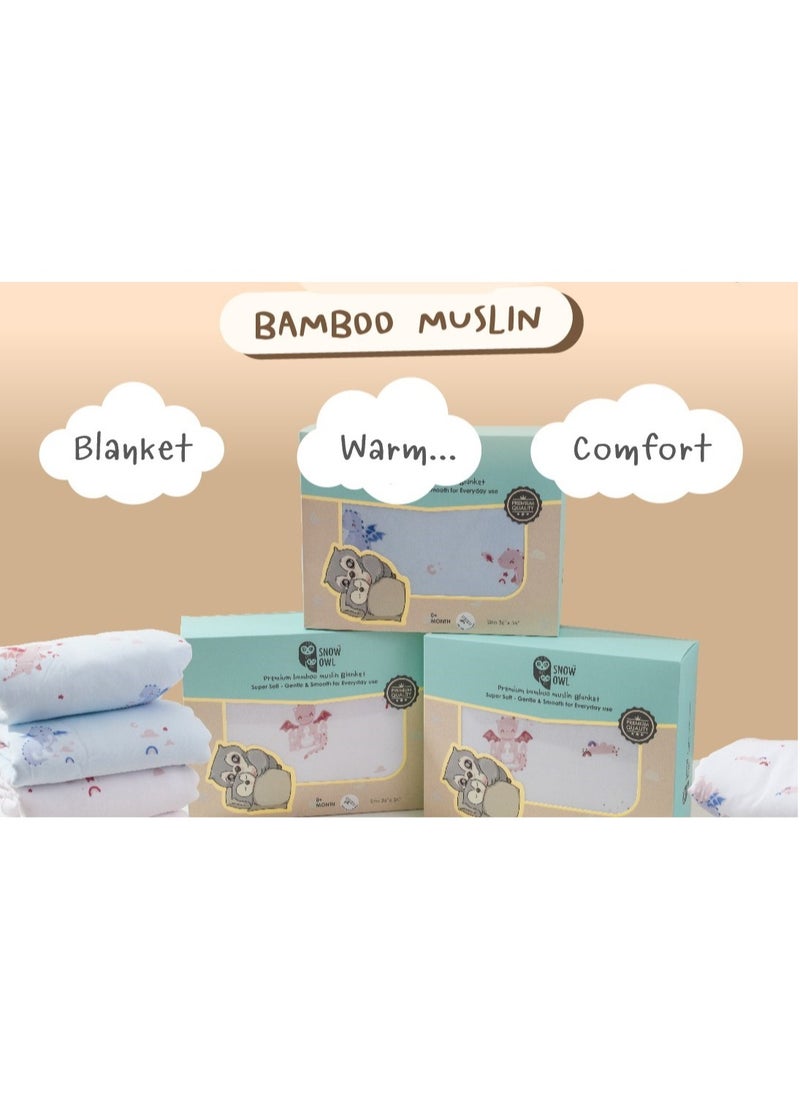 Snow Owl Bamboo Blanket Baby 36