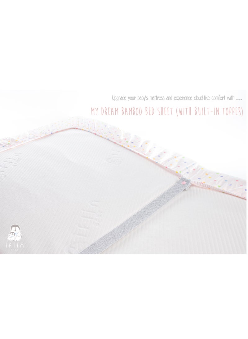 My Dream Bamboo Bed Sheet 70x120cm (with Built-in Topper) - Playful Blue