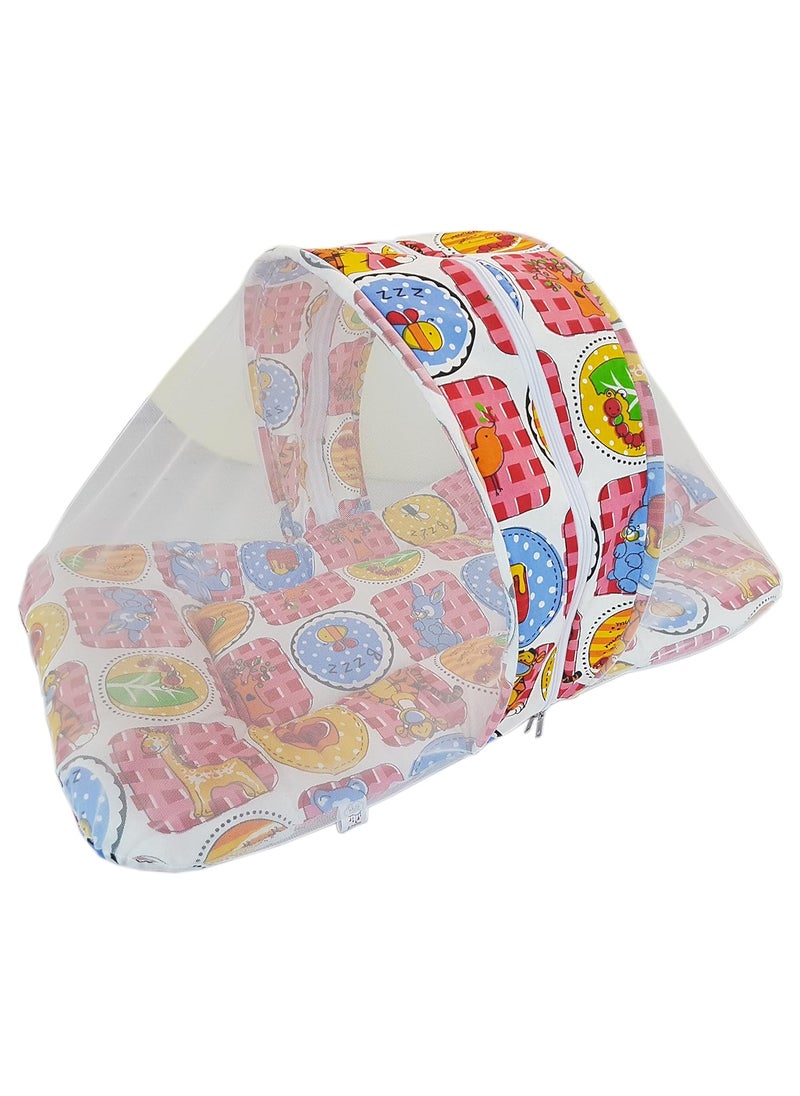 Amardeep and Co Toddler Mattress with Mosquito and Insect Protection Net 70 40 cms Animal Red