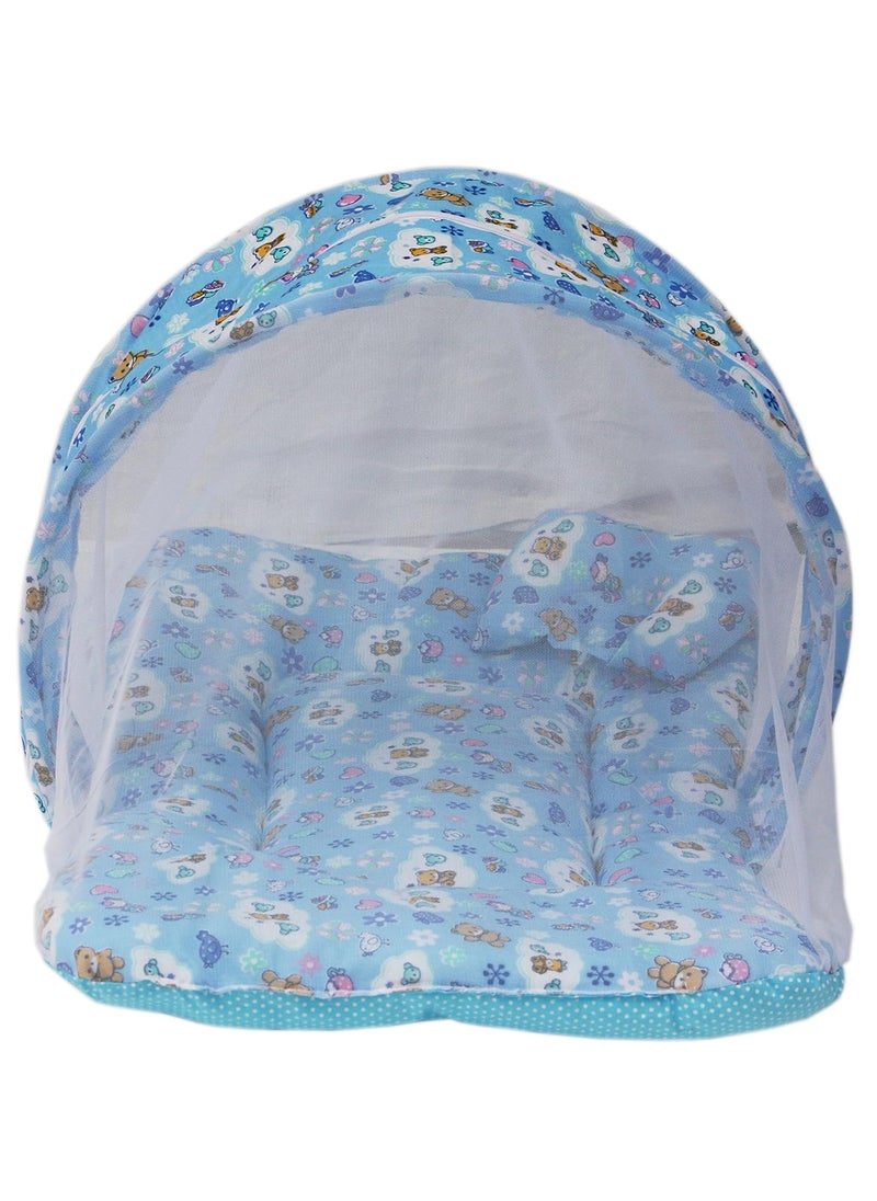 Amardeep Toddler Mattress with Mosquito Net Blue 70 40 cms 03Months