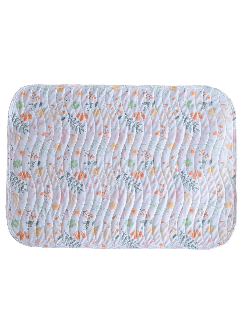Happy Matty Babys Extra Absorbent Quick Dry Sheet Playmat Waterproof Reusable Washable Colourful Soft Comfortable Best Gifting Lint Free Fabrics Mattress Crib Protector Medium Leaves 50cm x 70cm