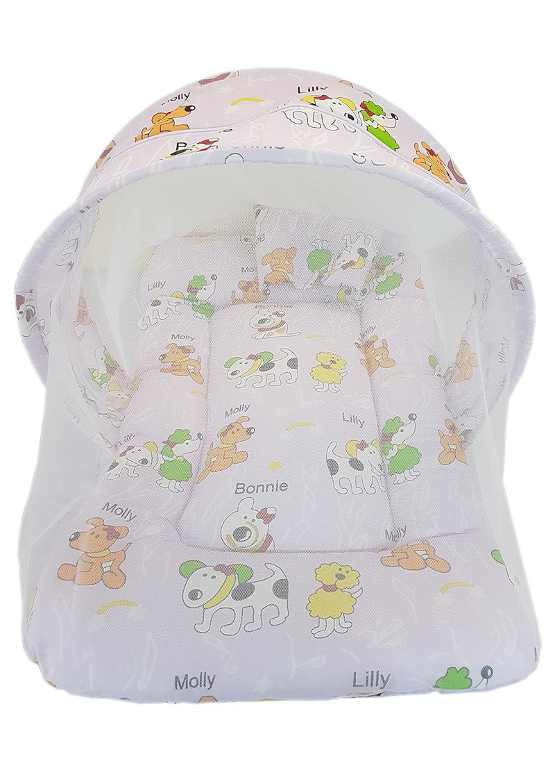 Amardeep and Co Toddler Mattress with Mosquito and Insect Protection Net 70 40 cms Brownie Mauve