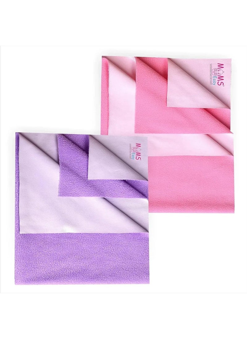 MOMSEASY New Born Baby Dry Waterproof Mat Baby Mattress Protector Waterproof Water Proof Urine Mat for Bed and Baby Products Combo LilacPink XLarge 200x140 CM