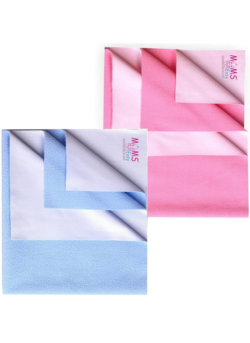 MOMSEASY New Born Baby Mat for Baby Urine Waterproof Mat for Baby Playing Mat for Baby Sleeping and Baby Care Product Combo_ SB Pink Medium 100x70 cm