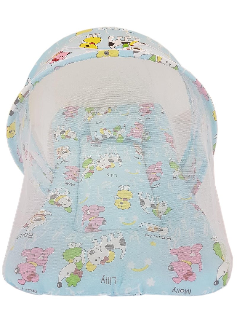 Amardeep and Co Toddler Mattress with Mosquito and Insect Protection Net 70 40 cms Brownie Blue