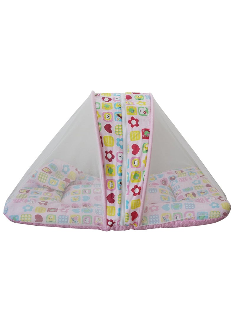 AMARDEEP Toddler Mattress with Mosquito Net Pink 70 40 cms 03 Months