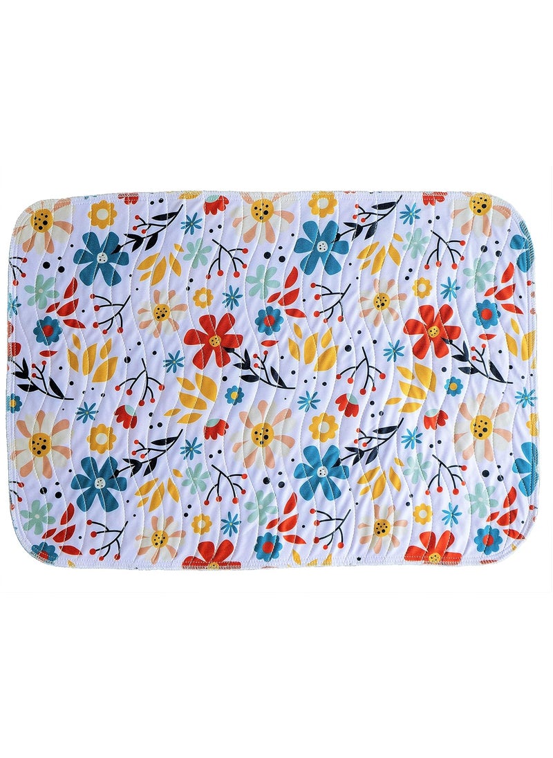 Happy Matty Babys Extra Absorbent Quick Dry Sheet Playmat Waterproof Reusable Washable Colourful Soft Comfortable Best for Gifting Lint Free Fabrics Mattress Crib Protector LargeFloral