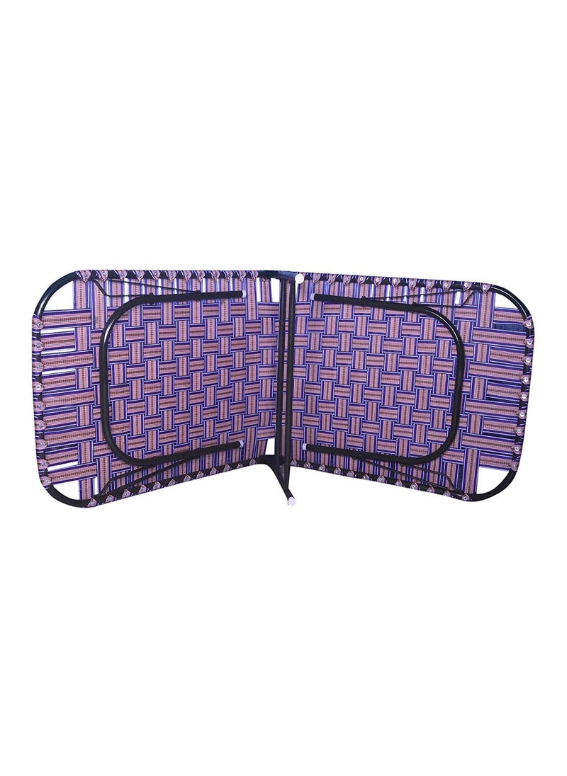 CANE CRAFTS Portable Metal Single Iron Folding Bed Iron cot Foldable Bed Frame 3 x 6 Portable Bed cot Khat Camp Guest Bed khat Bed niwarbed for Sleeping MultiColour