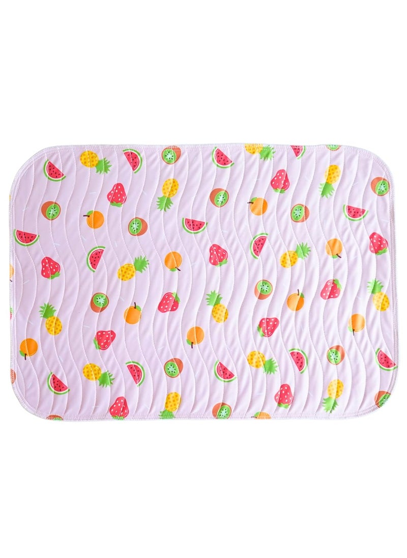 Happy Matty Babys Extra Absorbent Quick Dry Sheet Playmat Waterproof Reusable Washable Colourful Soft Comfortable Best for Gifting Lint Free Fabrics Mattress Crib Protector LargeFruits