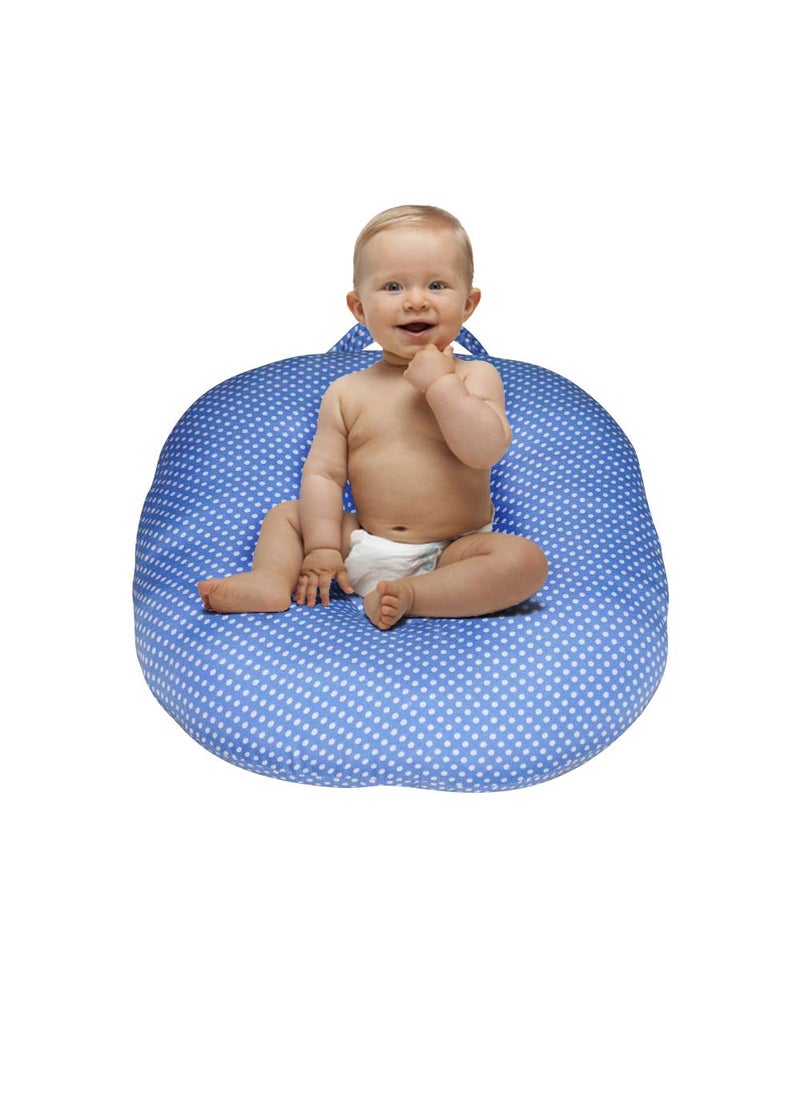 Oscar Home Newborn Babys Cotton Fabric Helen Sandy Lounger Blue