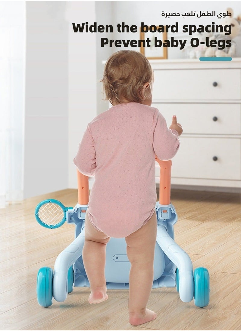 2-in-1 Baby Sit-to-Stand Push Walker  Early Educational Child Activity Center, with Removable Interactive Play  Learning Panel for 6-36 Month Infant Toddlers