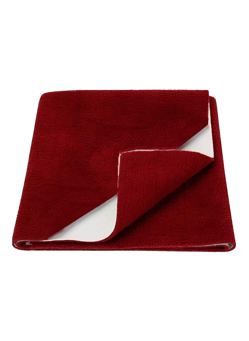 ATOOTFUSION Soft Water Proof Baby Dry SheetBed ProtectorReusable Bed Underpad Waterproof Bed Pad Pee Pad Perfect for Kids Adults The Elderly Extra Large 220 x 140 cm Maroon