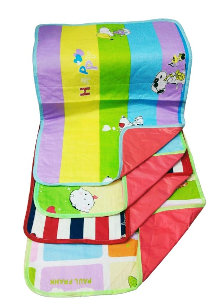 Dazzlia Baby Waterproof SheetDiaper Changing matBed ProtectorGodadi Multi Color Pack of 4