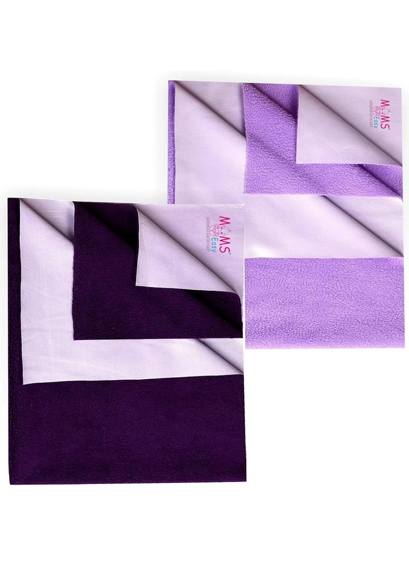 MOMSEASY New Born Baby Urine Mat Waterproof Baby Mat Waterproof Quickly Dry Sheet and New Born Care Products Combo Plum Lilic Medium 100x70 cm