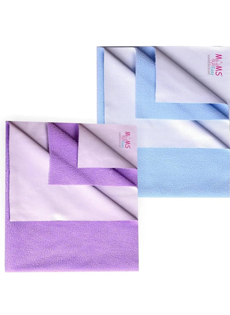MOMSEASY New Born Baby Urine Mats Waterproof Baby Pee Protector Bed Bed Protector Waterproof Baby and New Born Baby Products ComboLilacSBlue Large 140x100 cm