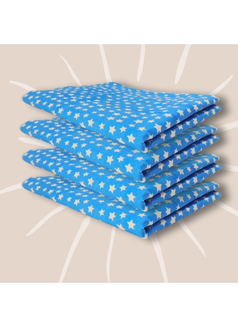 New Born Baby Nappy Changing Mat Water Proof Bed Protector Waterproof Sheets for 06 Months Infant Pack of 4 Blue