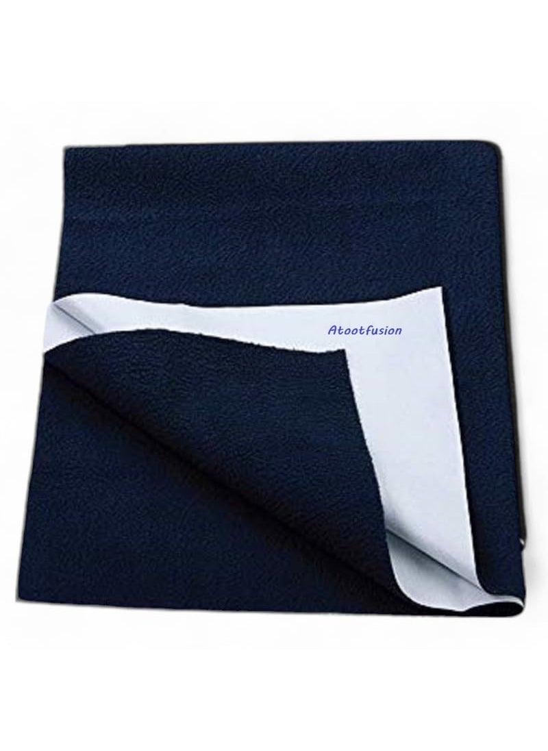 ATOOTFUSION Baby Dry Sheet Washable Waterproof Mattress Protector for Bedwetting Reusable Mat for Toddler Incontinence Underpad Lightweight Breathable Navy Blue XLarge 55x78 Inches