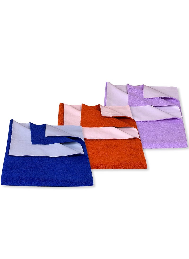 MOMSEASY New Born Baby Bed Protector Waterproof Baby Water Proof Urine Mat Diaper Mat Waterproof Washable and New Baby Born Products Combo RBlue Maroon Lilac Medium 100x70 cm