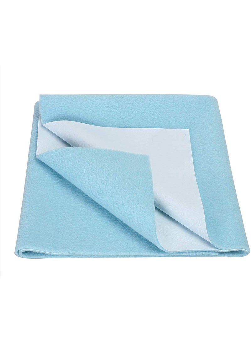 ATOOTFUSION Soft Water Proof Baby Dry SheetBed ProtectorReusable Bed Underpad Waterproof Bed Pad Pee Pad Perfect for Kids Adults The Elderly Extra Large 220 x 140 cm Lite Blue