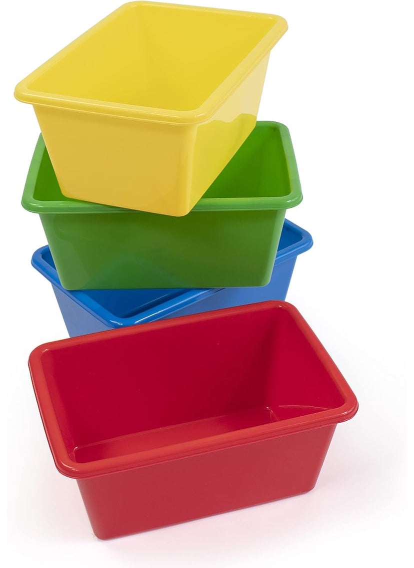 Snazzy Plastic Open Storage Bins Set Of 4 Small Size