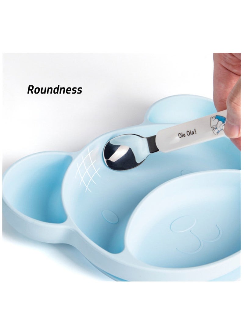 Silicone Suction Plates for Babies  Toddlers - Non-Slip Weaning Plate with Placemat for Mess-Free Feeding (Blue)