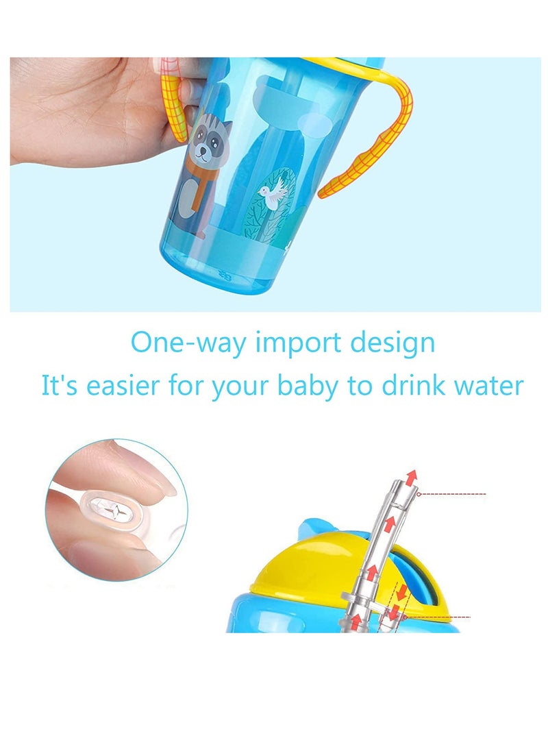 BPA Free Baby Straw Cup - 300ml Spill Resistant Kids Water Bottle with Soft Silicone Spout in Blue, Ideal for Toddlers  Perfect for Little Hands on the Go!