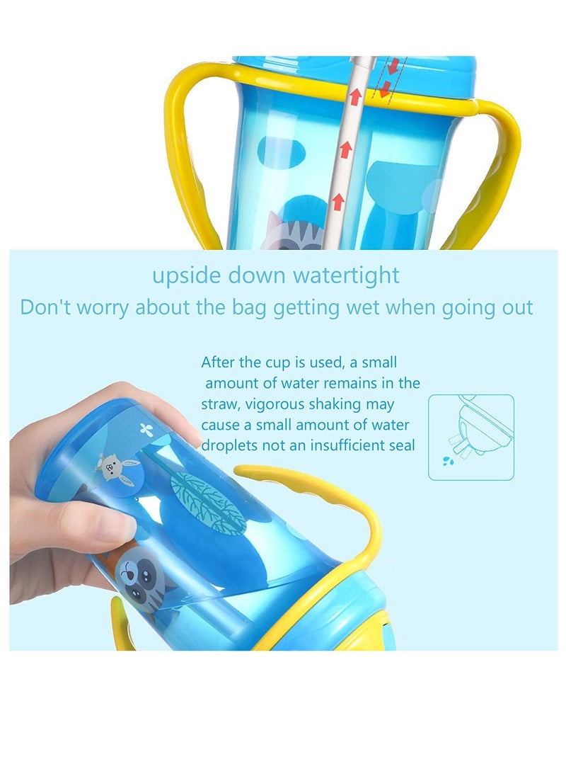 BPA Free Baby Straw Cup - 300ml Spill Resistant Kids Water Bottle with Soft Silicone Spout in Blue, Ideal for Toddlers  Perfect for Little Hands on the Go!