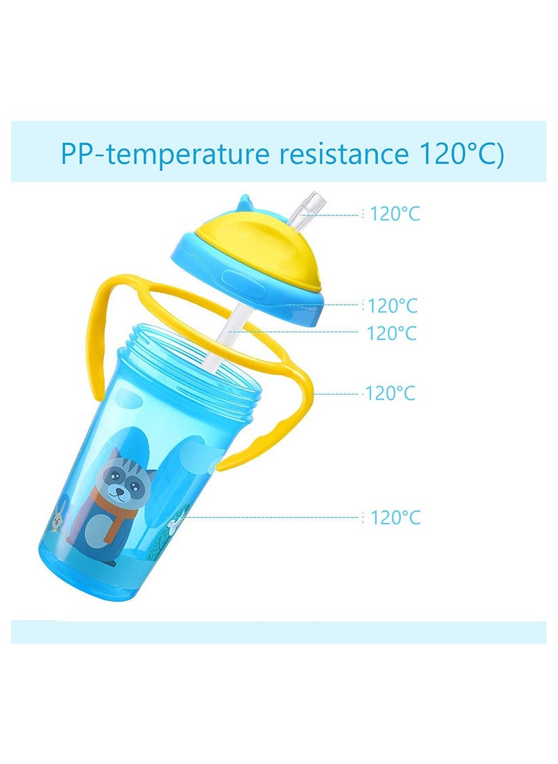 BPA Free Baby Straw Cup - 300ml Spill Resistant Kids Water Bottle with Soft Silicone Spout in Blue, Ideal for Toddlers  Perfect for Little Hands on the Go!