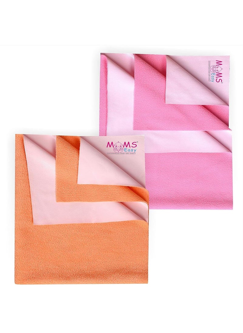MOMSEASY New Born Baby Waterproof Bedsheet Oil Cloth Waterproof Baby Baby Drysheet with Ultra Absorbance and Small Baby Products All Combo Peach Pink Large 140x100 cm