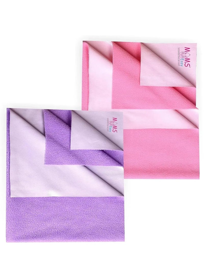 MOMSEASY New Born Baby Waterproof Bedsheet Oil Cloth Waterproof Baby Baby Drysheet with Ultra Absorbance and Small Baby Products All Combo LilacPink Large 140x100 cm