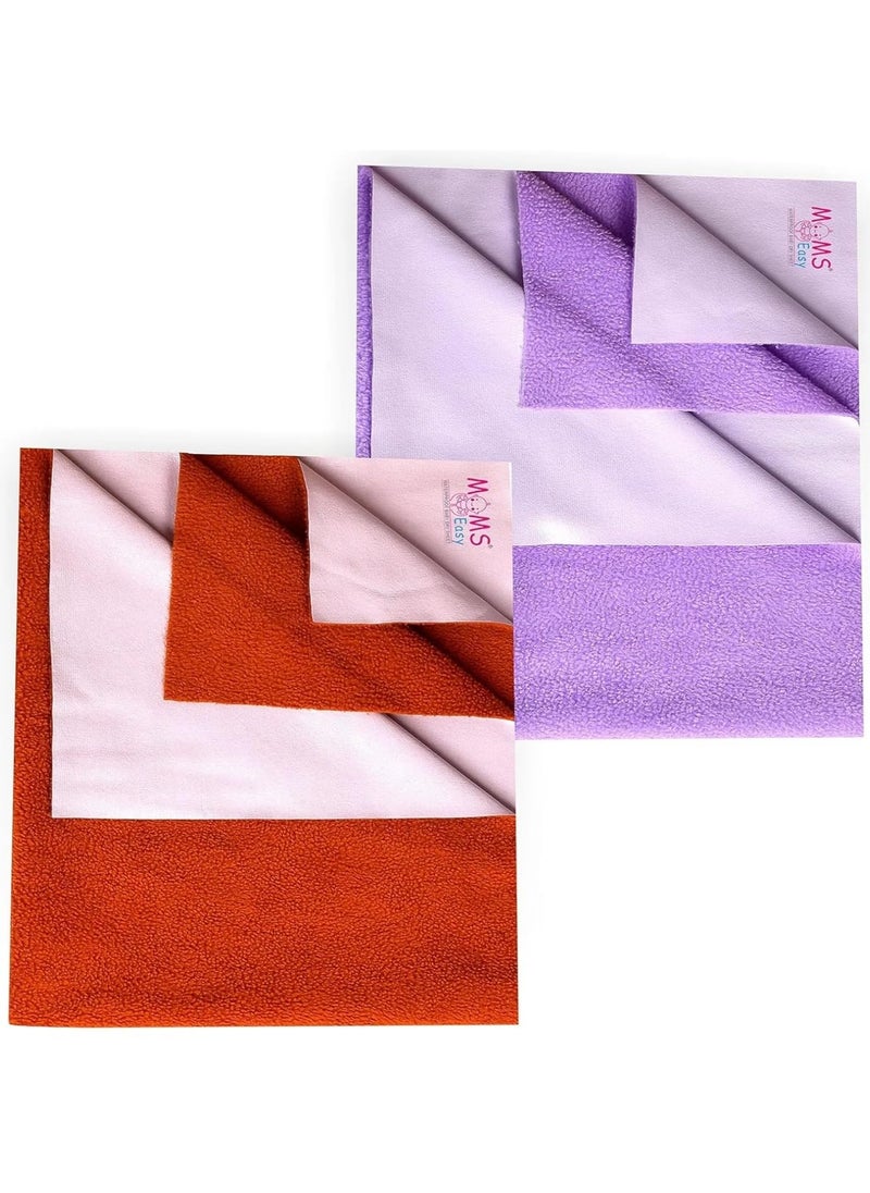 MOMSEASY New Born Baby Waterproof Bedsheet Oil Cloth Waterproof Baby Baby Drysheet with Ultra Absorbance and Small Baby Products All ComboMRoon Lilic Large 140x100 cm