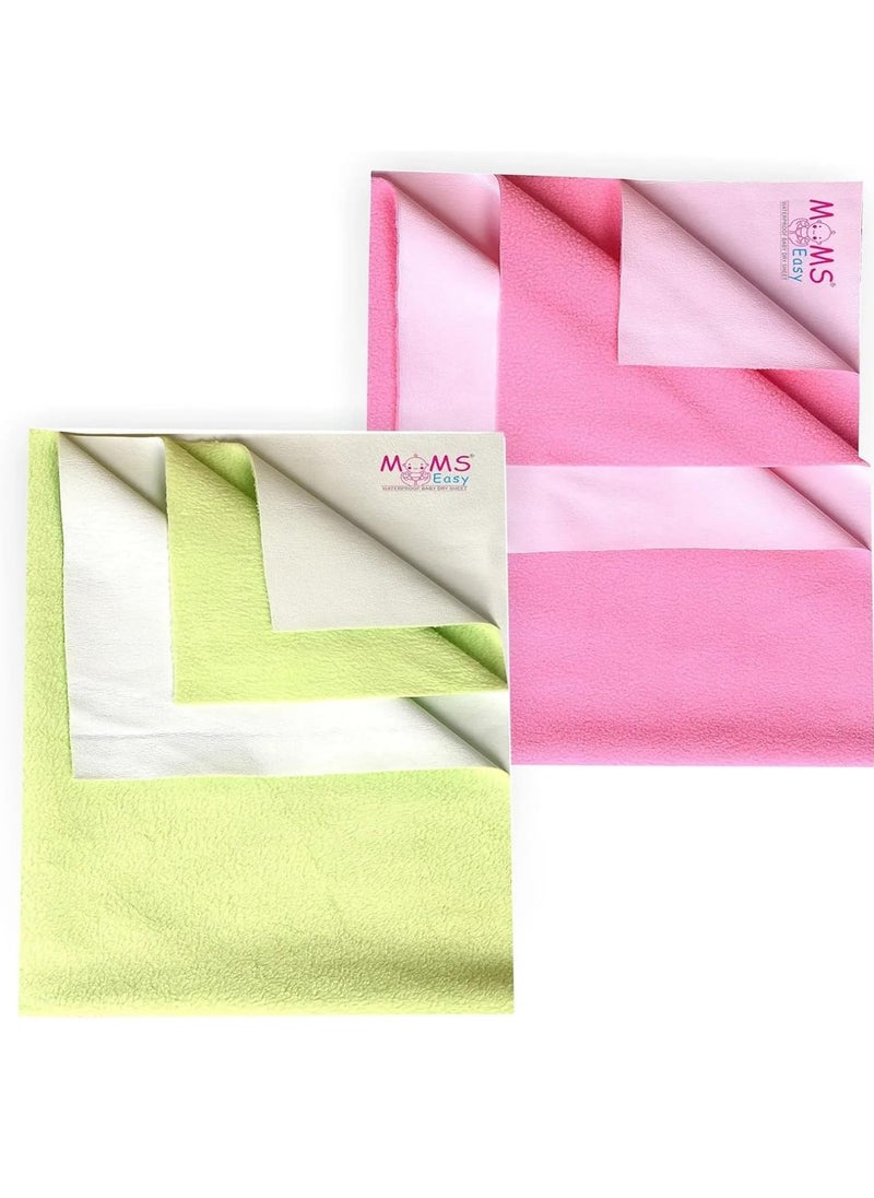 MOMSEASY New Born Baby Waterproof Bedsheet Oil Cloth Waterproof Baby Baby Drysheet with Ultra Absorbance and Small Baby Products All Combo 2GPink Large 140x100 cm