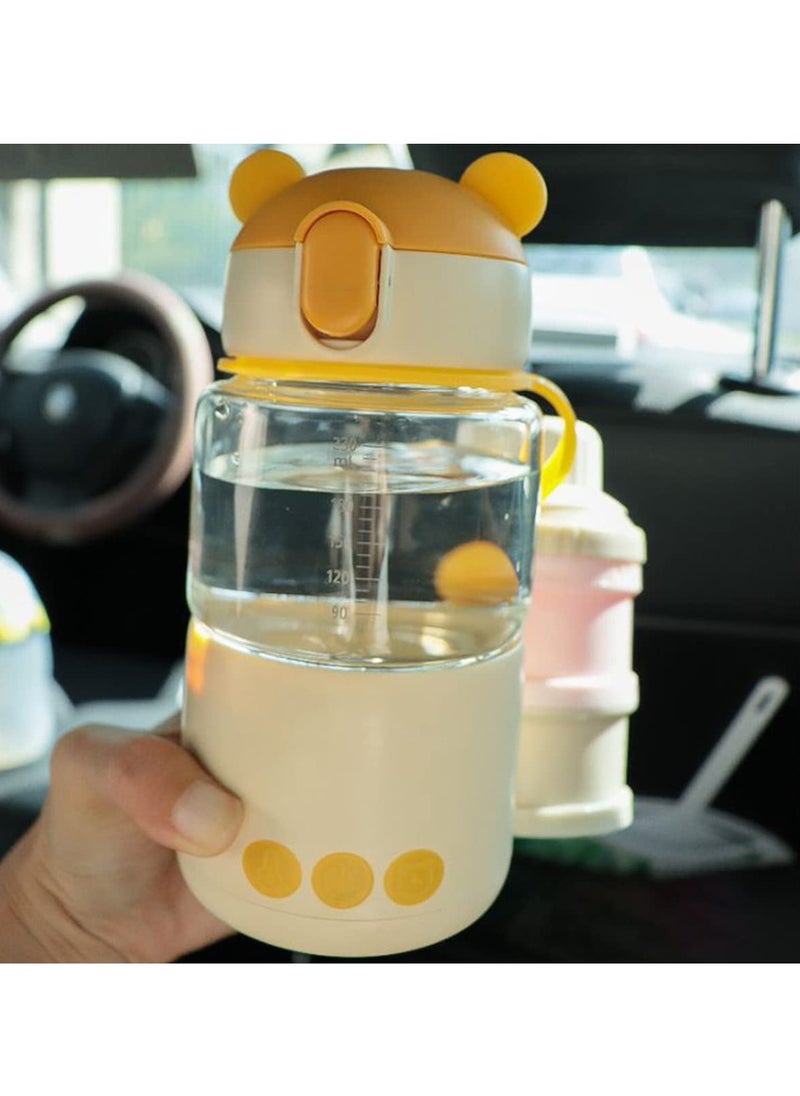 Portable Baby Bottle Warmer with Temperature Control, 320ml Instant Water Heater for Car and Travel, Ideal for Daily Use and On-the-Go Feeding.