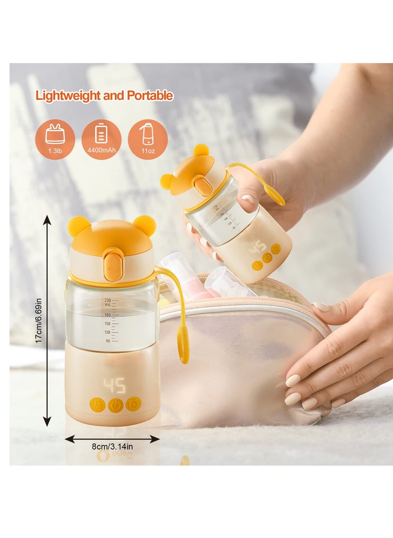 Portable Baby Bottle Warmer with Temperature Control, 320ml Instant Water Heater for Car and Travel, Ideal for Daily Use and On-the-Go Feeding.