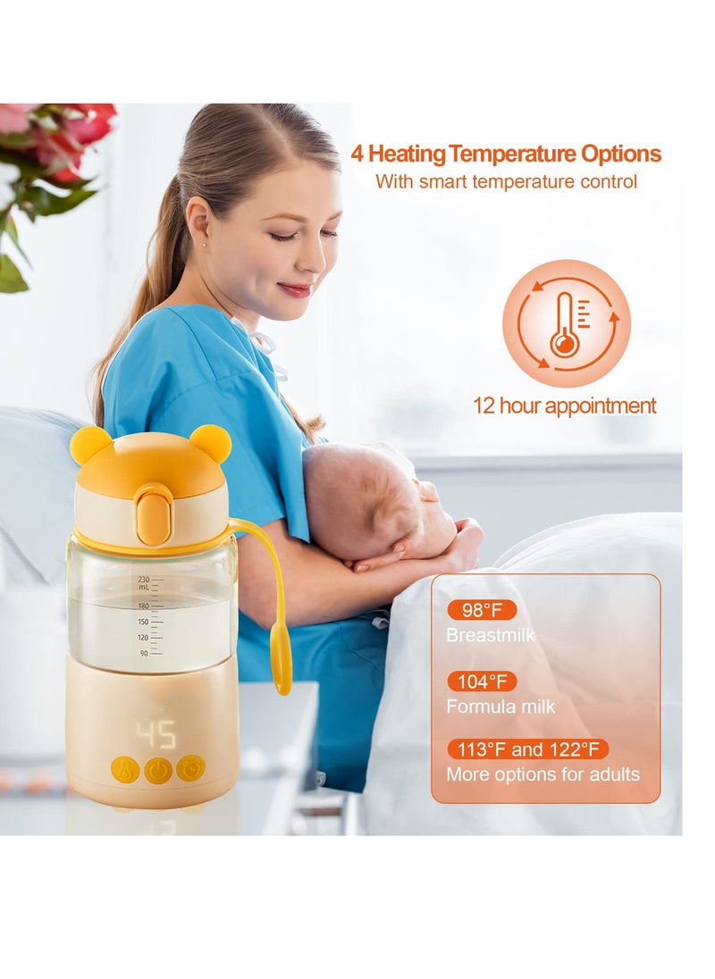 Portable Baby Bottle Warmer with Temperature Control, 320ml Instant Water Heater for Car and Travel, Ideal for Daily Use and On-the-Go Feeding.