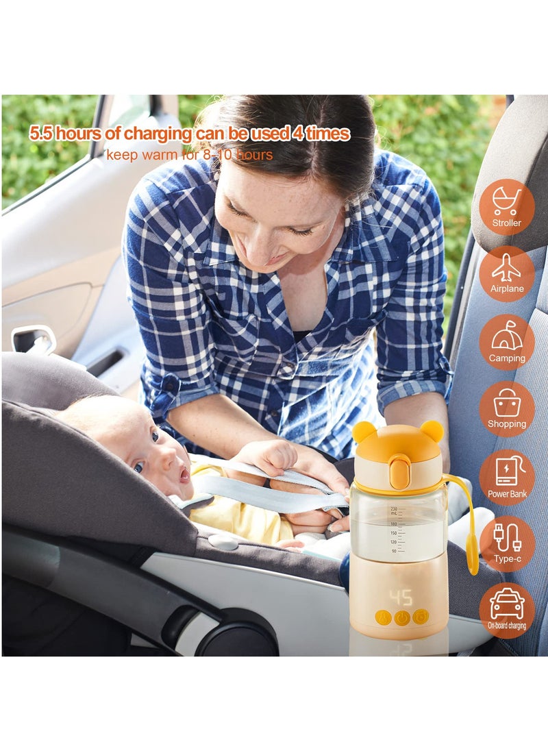 Portable Baby Bottle Warmer with Temperature Control, 320ml Instant Water Heater for Car and Travel, Ideal for Daily Use and On-the-Go Feeding.