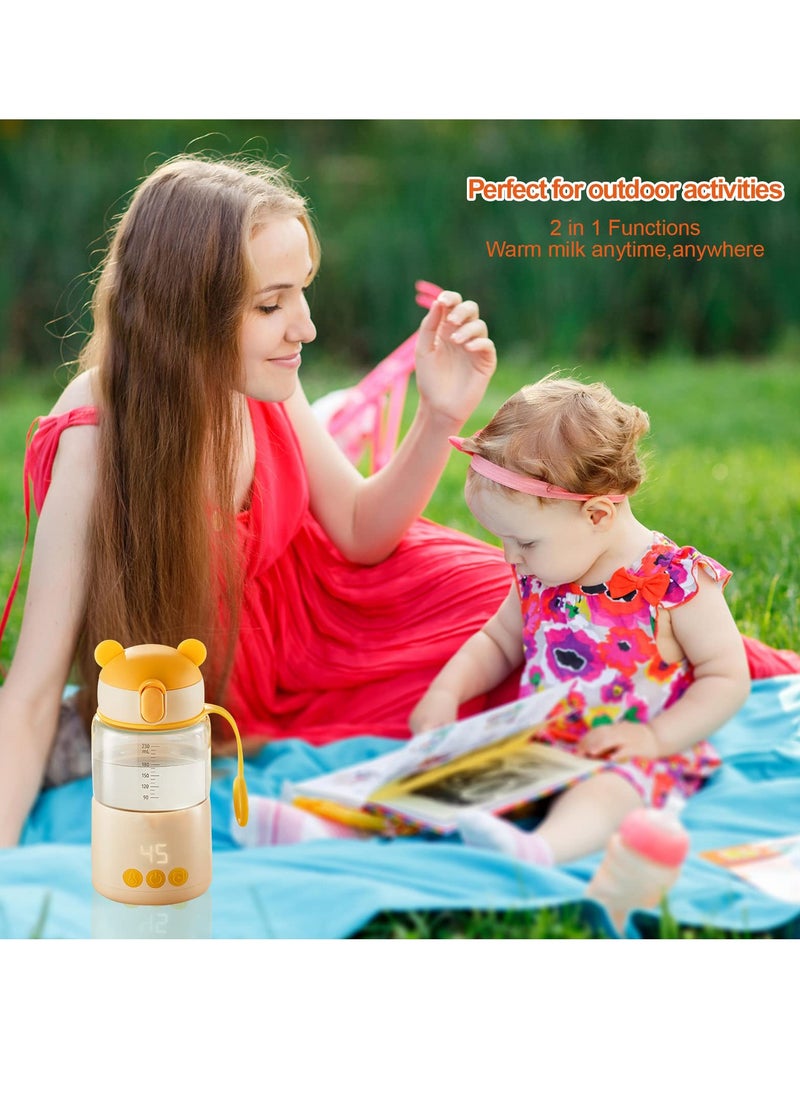 Portable Baby Bottle Warmer with Temperature Control, 320ml Instant Water Heater for Car and Travel, Ideal for Daily Use and On-the-Go Feeding.